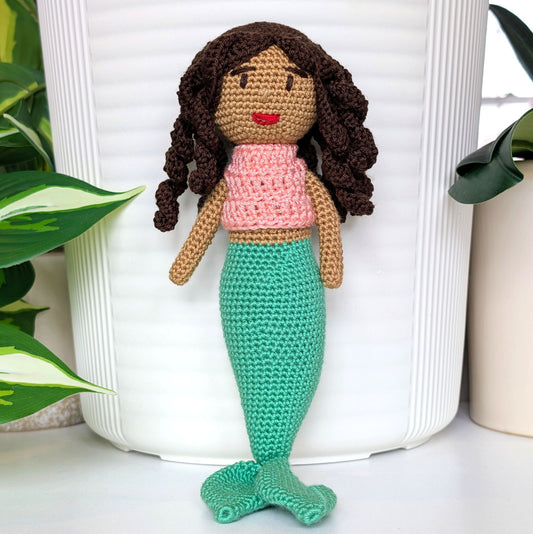 Mermaid (Brown) Amigurumi- Crochet Plushie