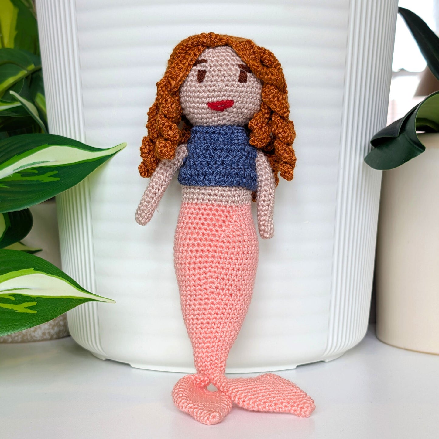 Mermaid Crochet Plush -  White tone