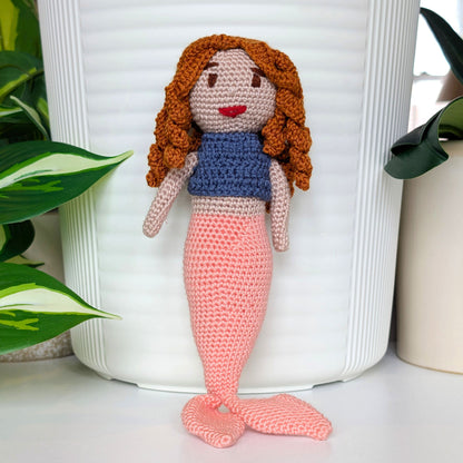 Mermaid Crochet Plush -  White tone