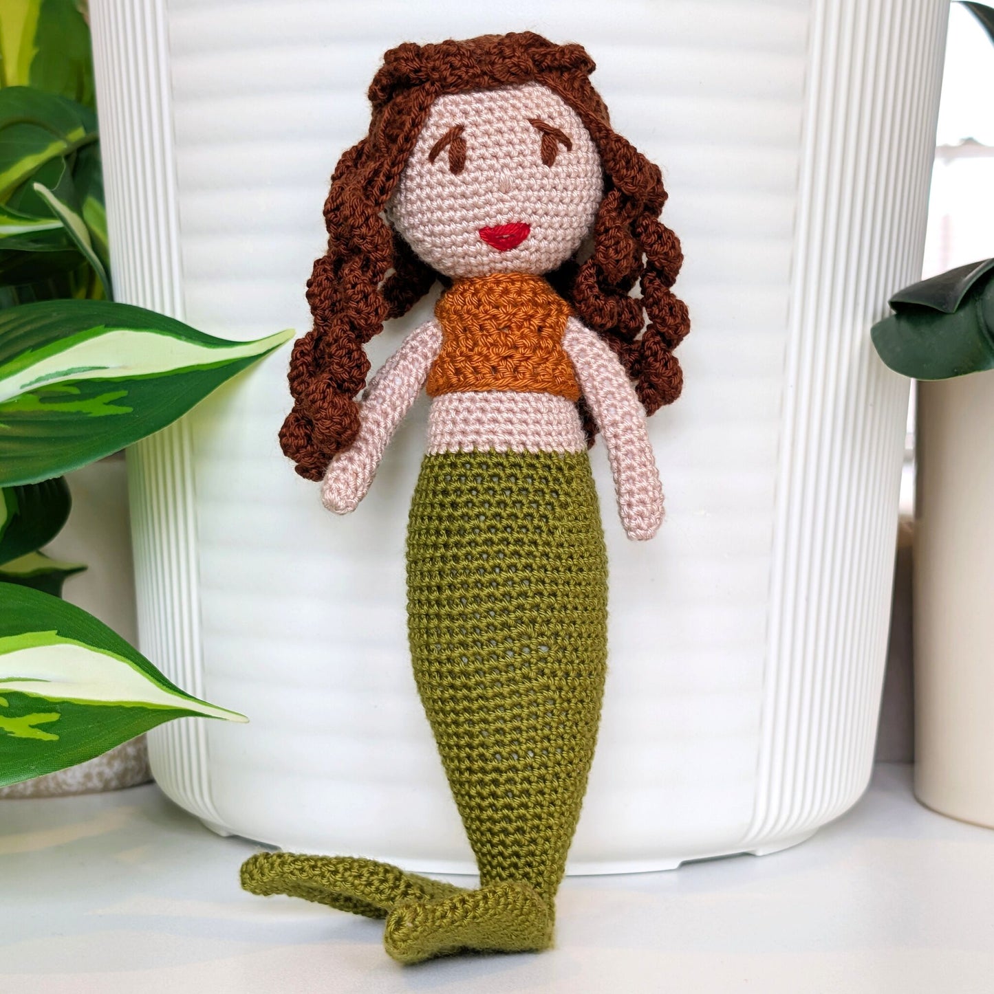 Mermaid Crochet Plush -  White tone