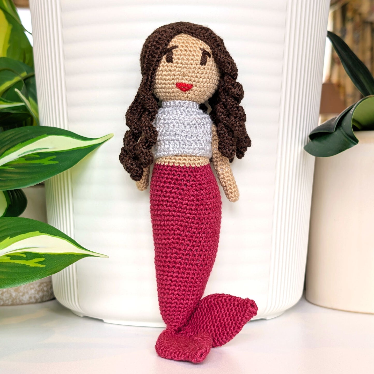 Mermaid Crochet Plush -  White tone