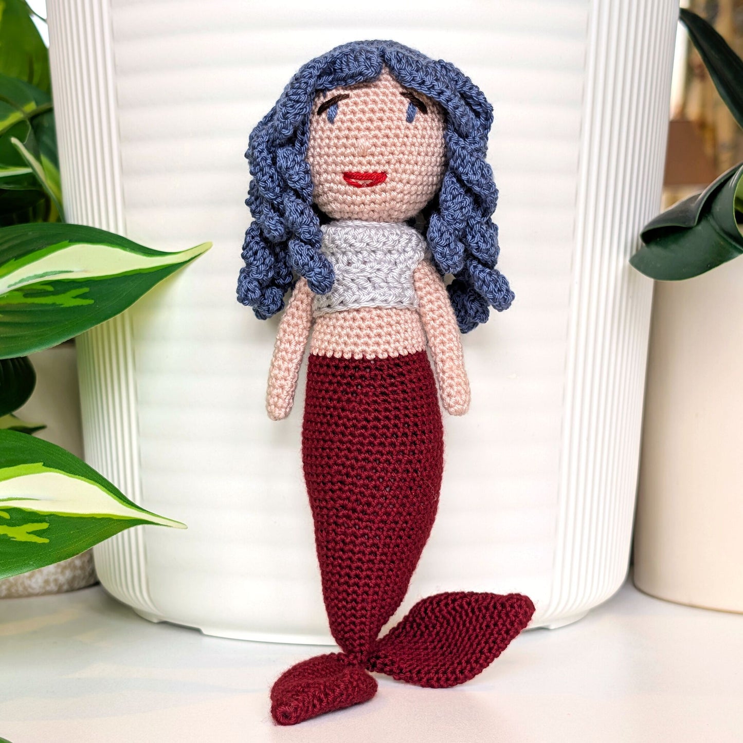 Mermaid Crochet Plush -  White tone