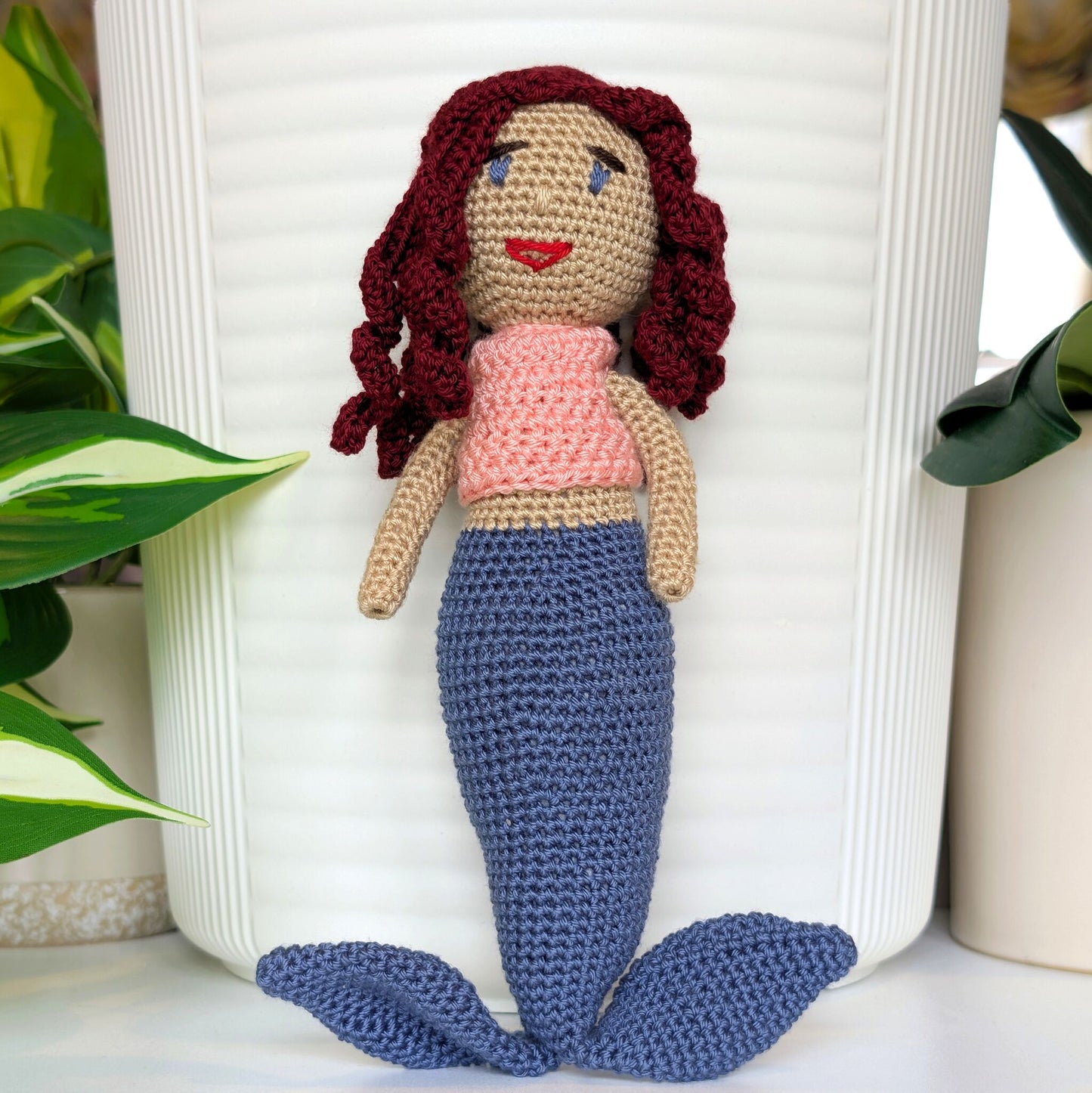 Mermaid Crochet Plush -  White tone