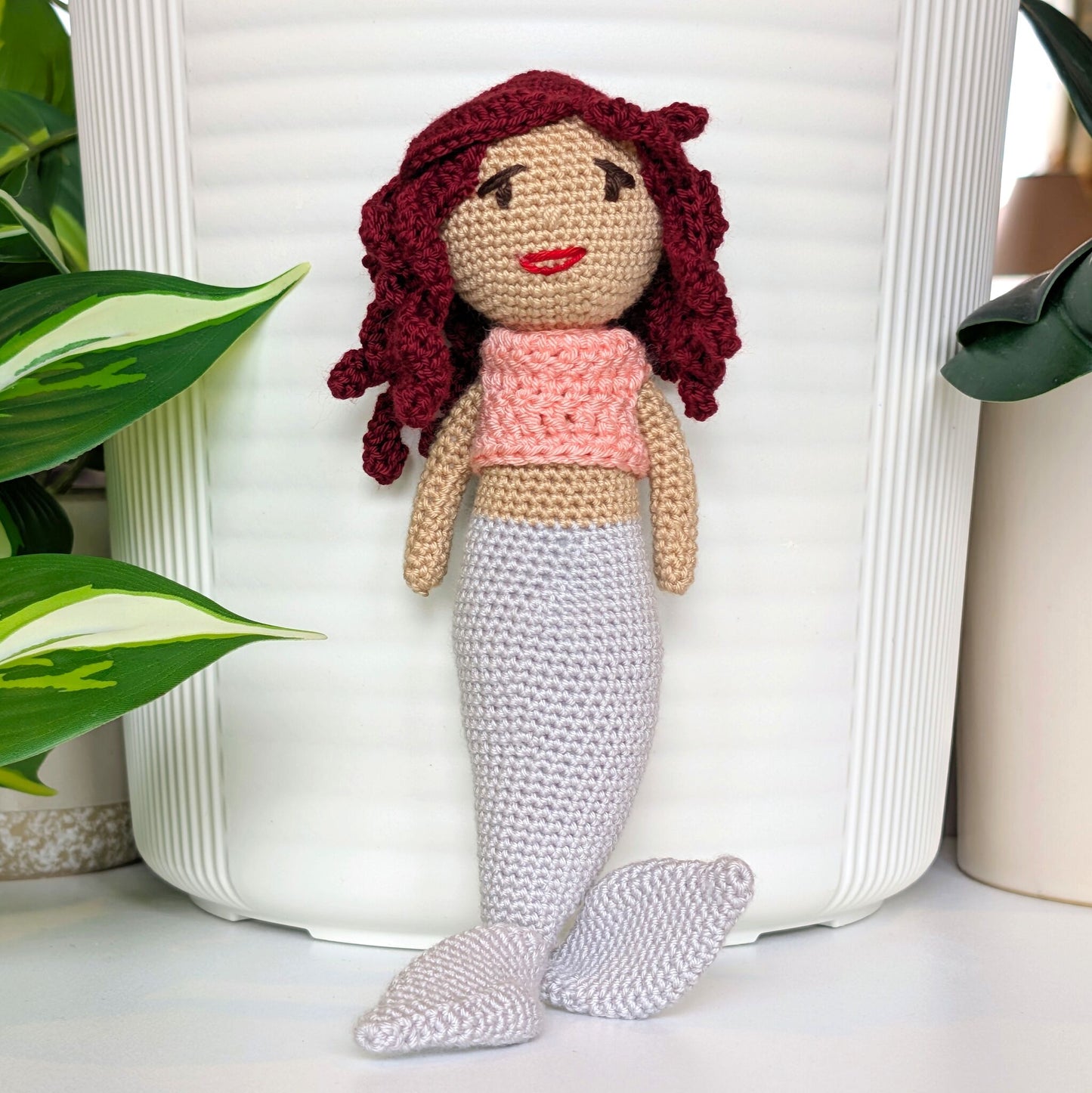 Mermaid Crochet Plush -  White tone