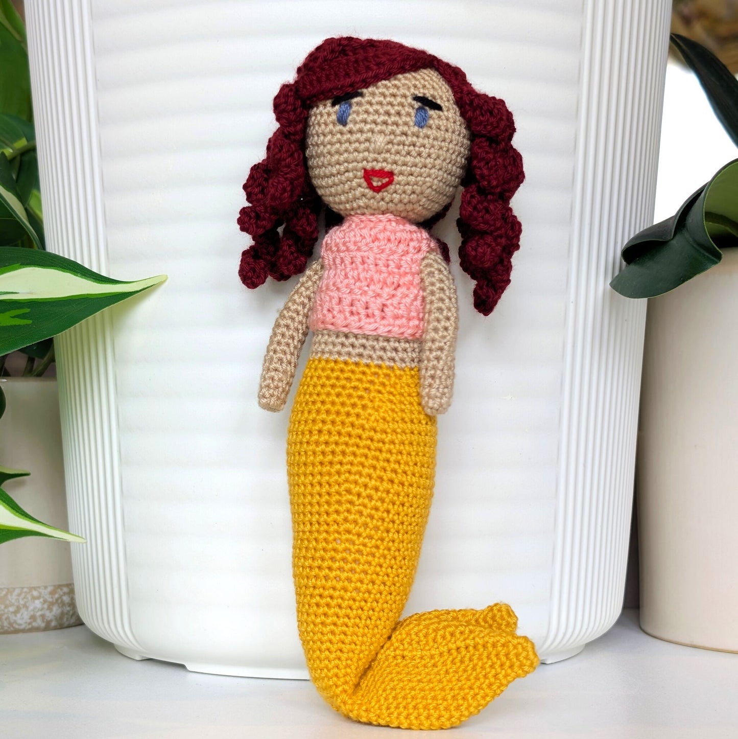 Mermaid Crochet Plush -  White tone