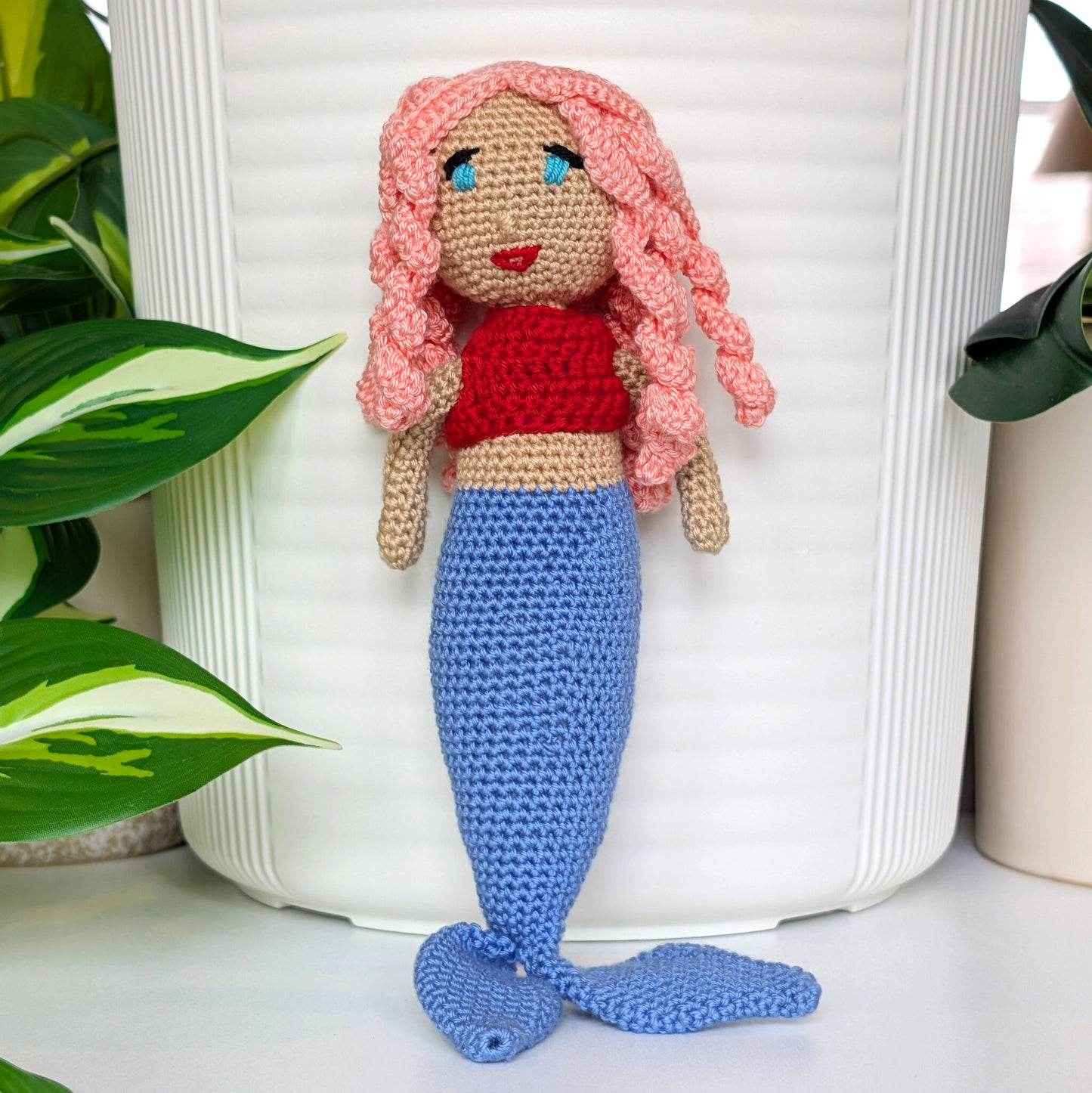 Mermaid Crochet Plush -  White tone