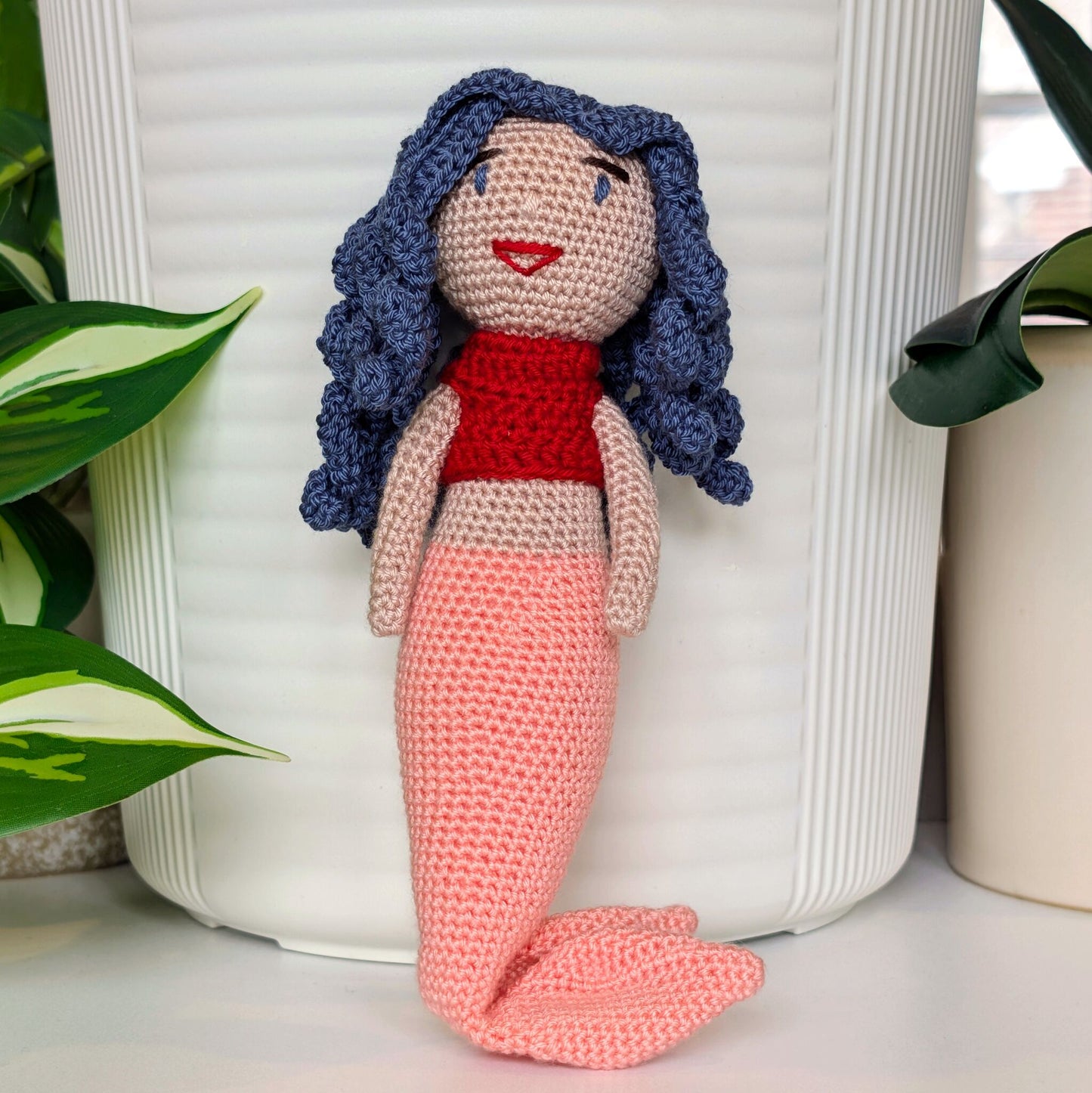 Mermaid Crochet Plush -  White tone