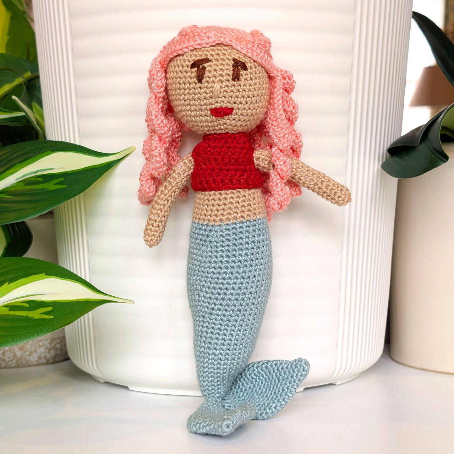 Mermaid Crochet Plush -  White tone