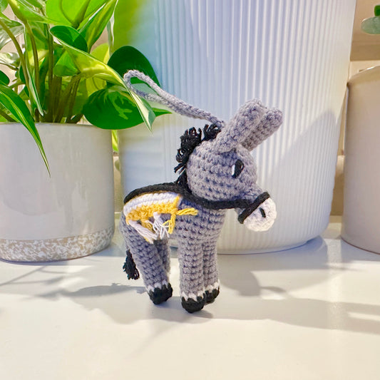 Donkey Amigurumi - Mini - Handmade Crochet Charm