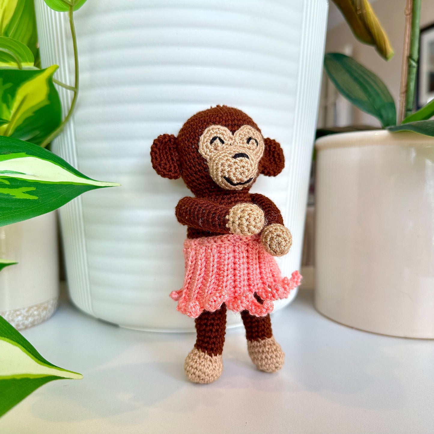 Chimpanzee in a Skirt Amigurumi - Crochet Plushie