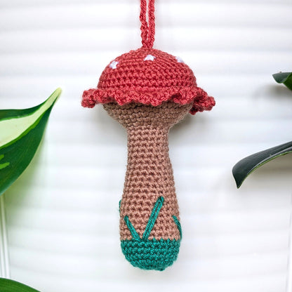 Mushroom with Oatmeal Stem Amigurumi - Mini/S - Crochet Charm, Décor