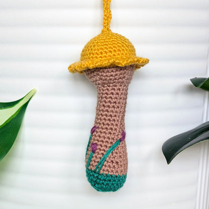 Mushroom with Oatmeal Stem Amigurumi - Mini/S - Crochet Charm, Décor
