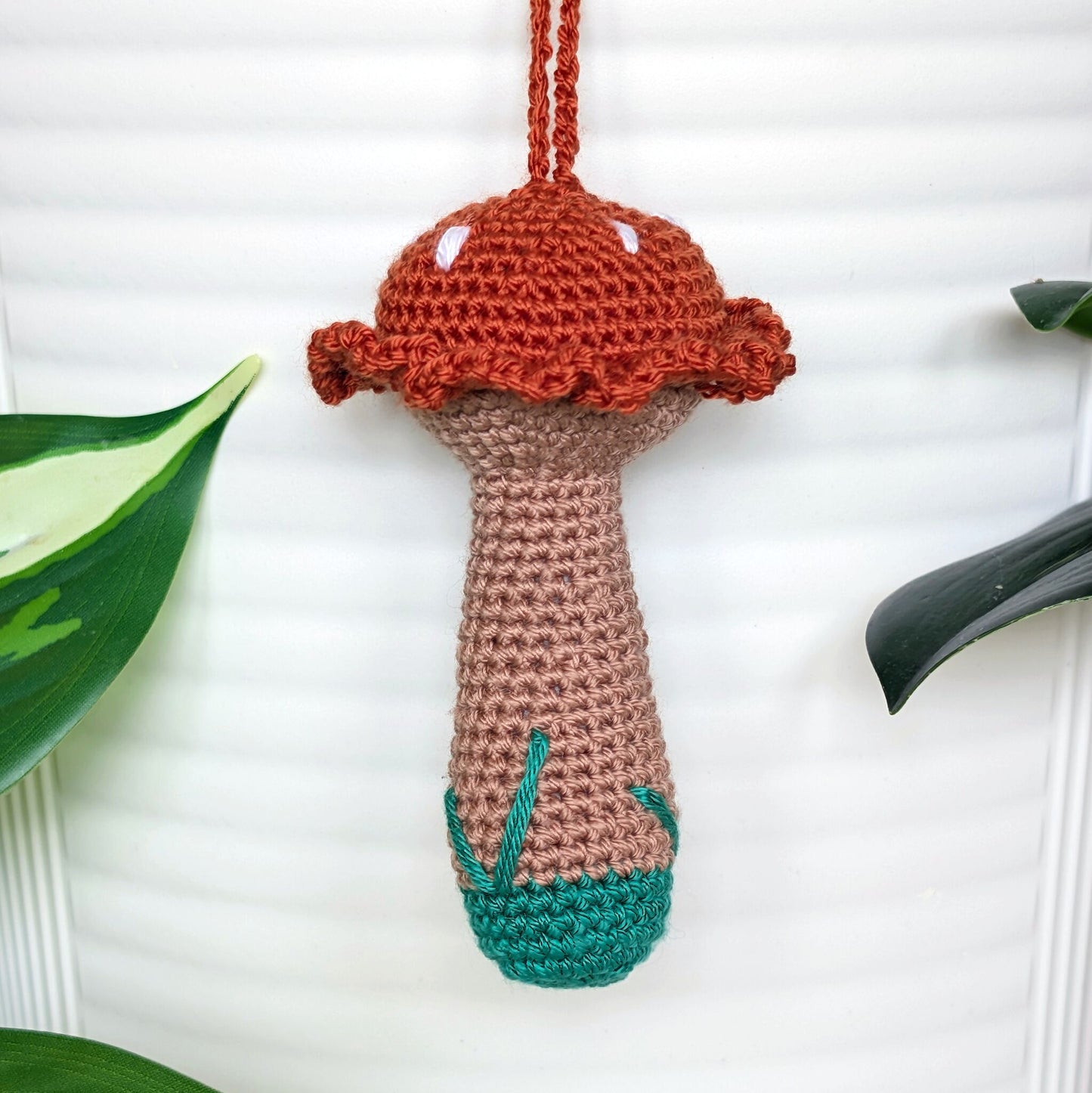 Mushroom with Oatmeal Stem Amigurumi - Mini/S - Crochet Charm, Décor