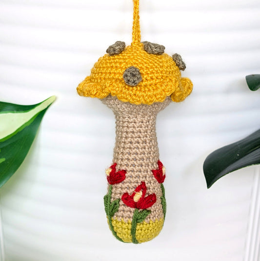 Mushroom Beige Stem Amigurumi - Mini/S - Crochet Charm, Décor