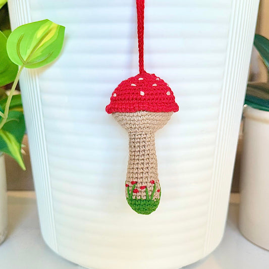 Mushroom Beige Stem Amigurumi - Mini/S - Crochet Charm, Décor