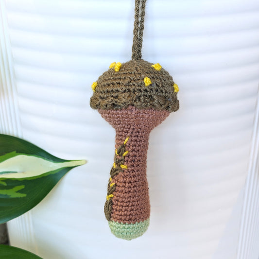Mushroom with Oatmeal Stem Amigurumi - Mini/S - Crochet Charm, Décor