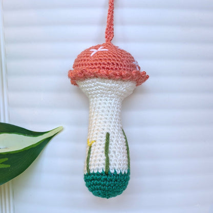 Mushroom with White Stem Amigurumi - Mini/S - Crochet Bag Charm