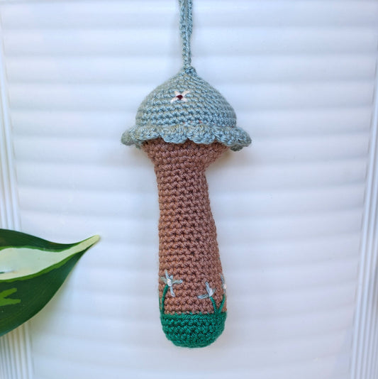Mushroom with Oatmeal Stem Amigurumi - Mini/S - Crochet Charm, Décor