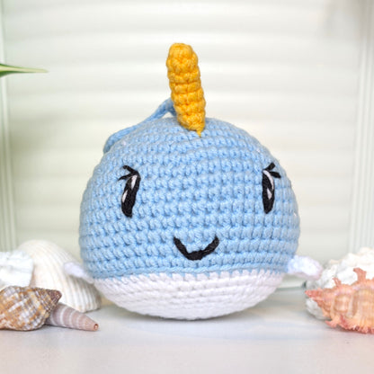 Girl Narwhal (Light Blue) - Crochet Plush Charm