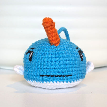 Girl Narwhal- Caribbean Blue - Crochet Plush Charm