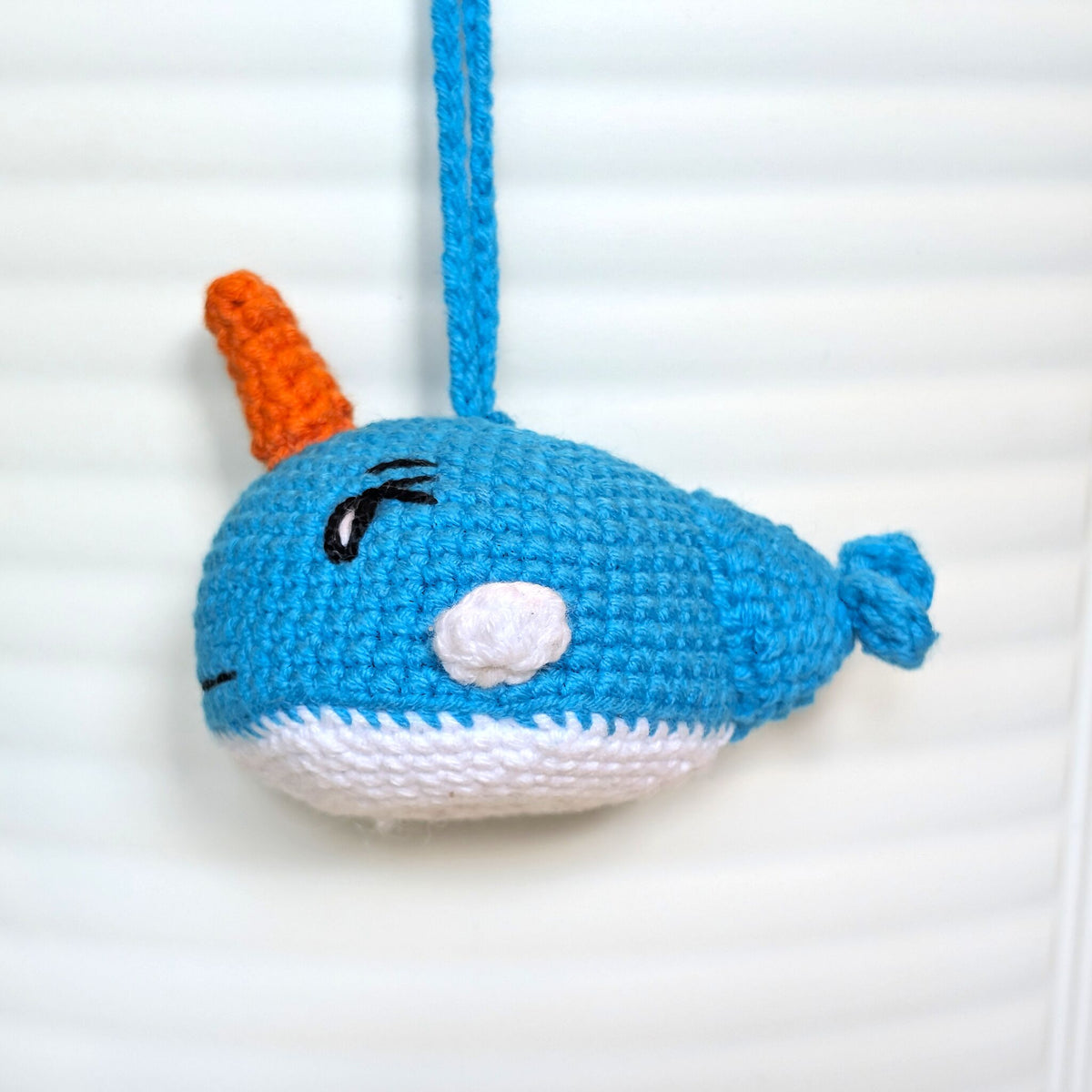 Girl Narwhal- Caribbean Blue - Crochet Plush Charm