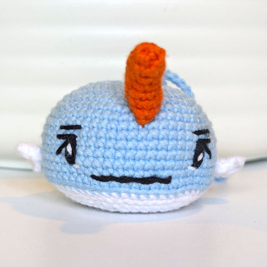 Girl Narwhal (Light Blue) - Crochet Plush Charm