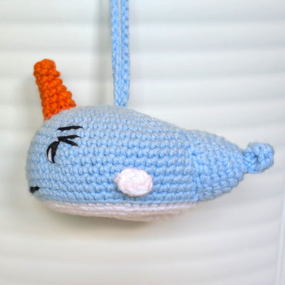 Girl Narwhal (Light Blue) - Crochet Plush Charm