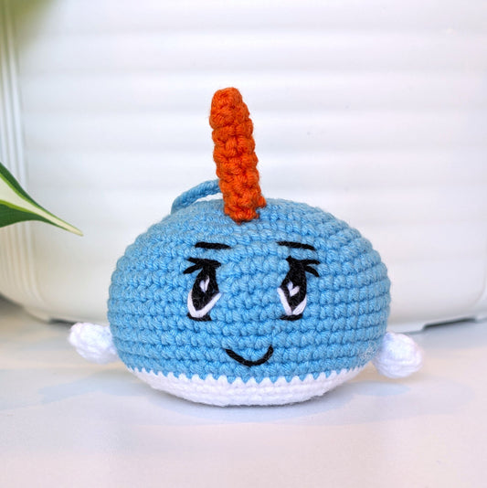 Narwhal Amigurumi (Caribbean Blue) - Small - Crochet Plush Figurine