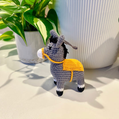 Donkey Amigurumi - Mini/Small - Crochet Plush Charm