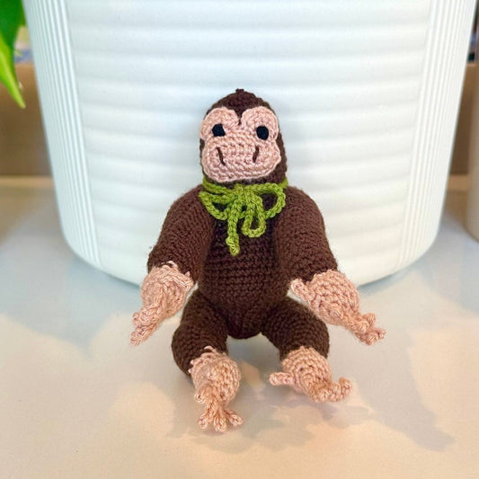 Gorilla in Scarf Amigurumi - Crochet Figurine