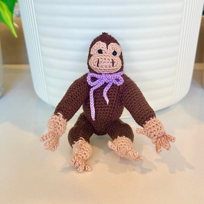 Gorilla in Scarf Amigurumi - Crochet Figurine