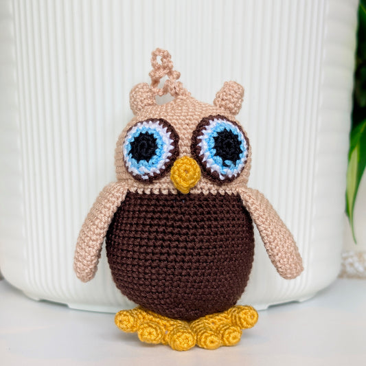 Owl Brown and Beige Crochet Plush