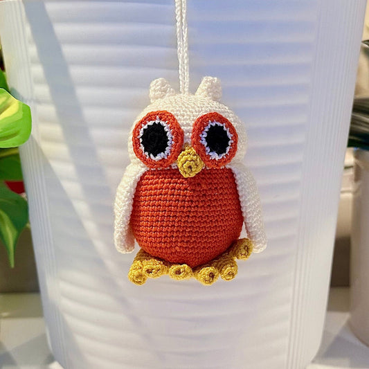 Owl Orange and Cream - Crochet Plush