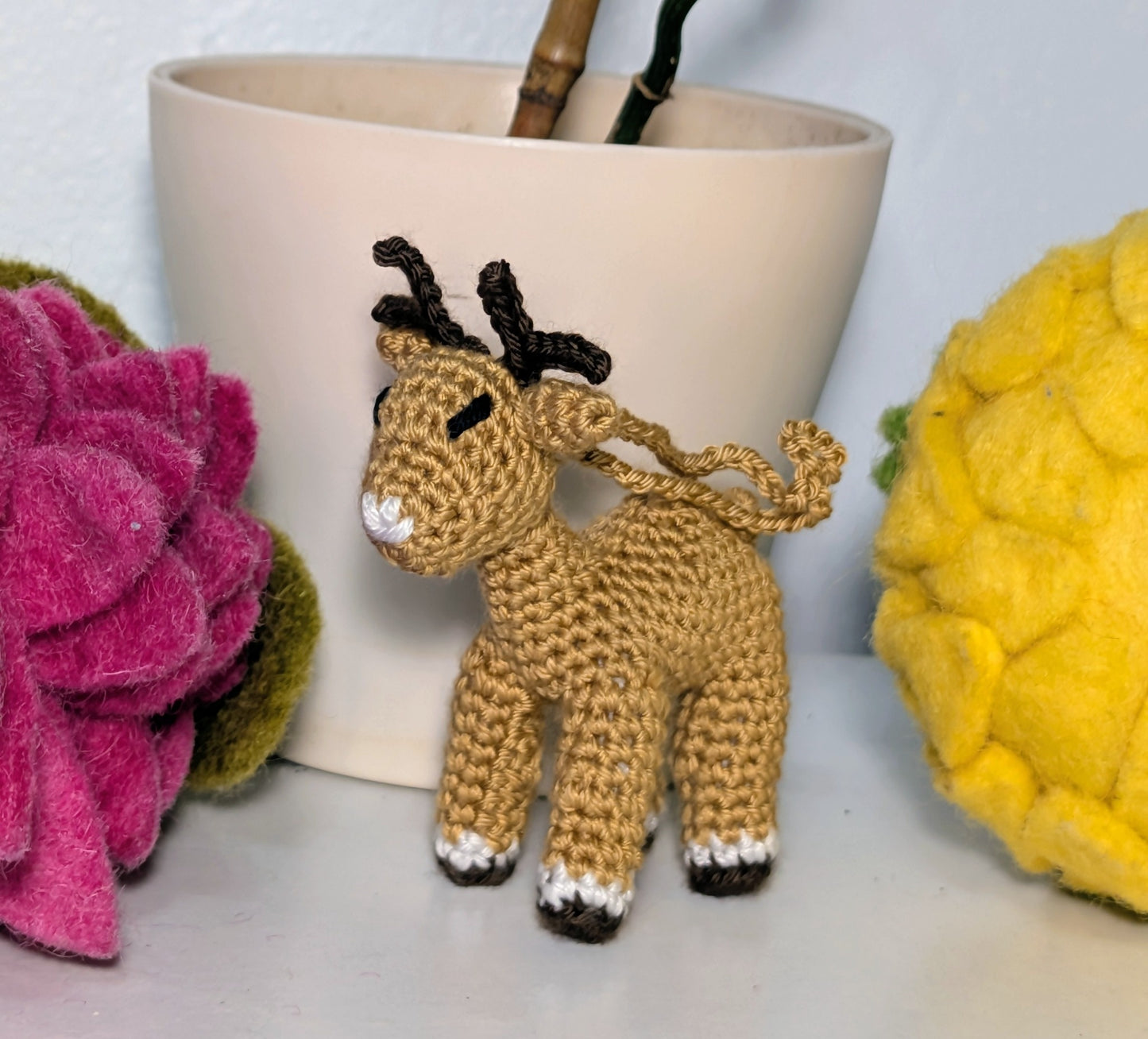 Deer Amigurumi - Mini - Handmade Crochet Bag Charm