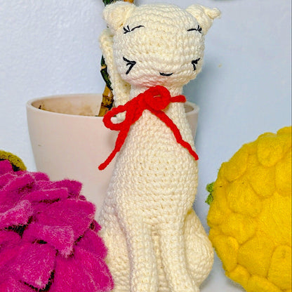 Cat Sitting Amigurumi - Handmade Crochet Plushie