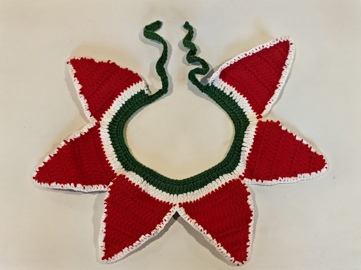 Pet Scarf - Red and Green Large - Handmade Crochet