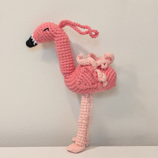 Flamingo Amigurumi - Small - Handmade Crochet Bag Charm