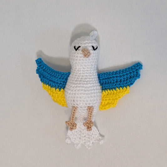 Peace Dove Amigurumi - Flags - Handmade Crochet Bag Charm