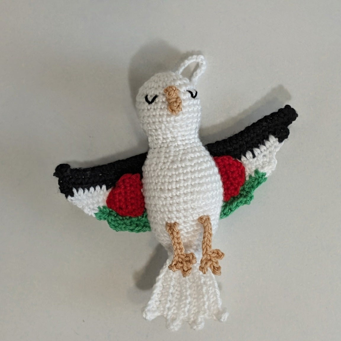 Peace Dove Amigurumi - Flags - Handmade Crochet Bag Charm
