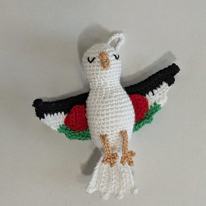 Peace Dove Amigurumi - Flags - Handmade Crochet Bag Charm