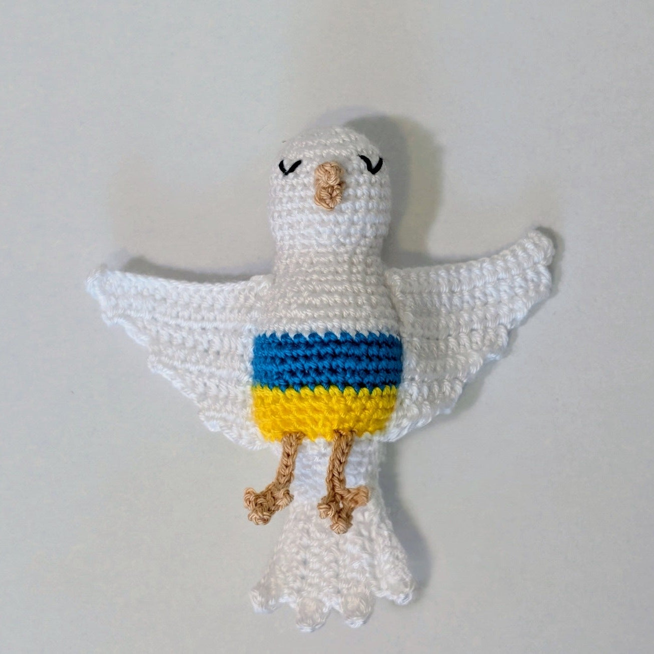 Peace Dove Amigurumi - Flags - Handmade Crochet Bag Charm