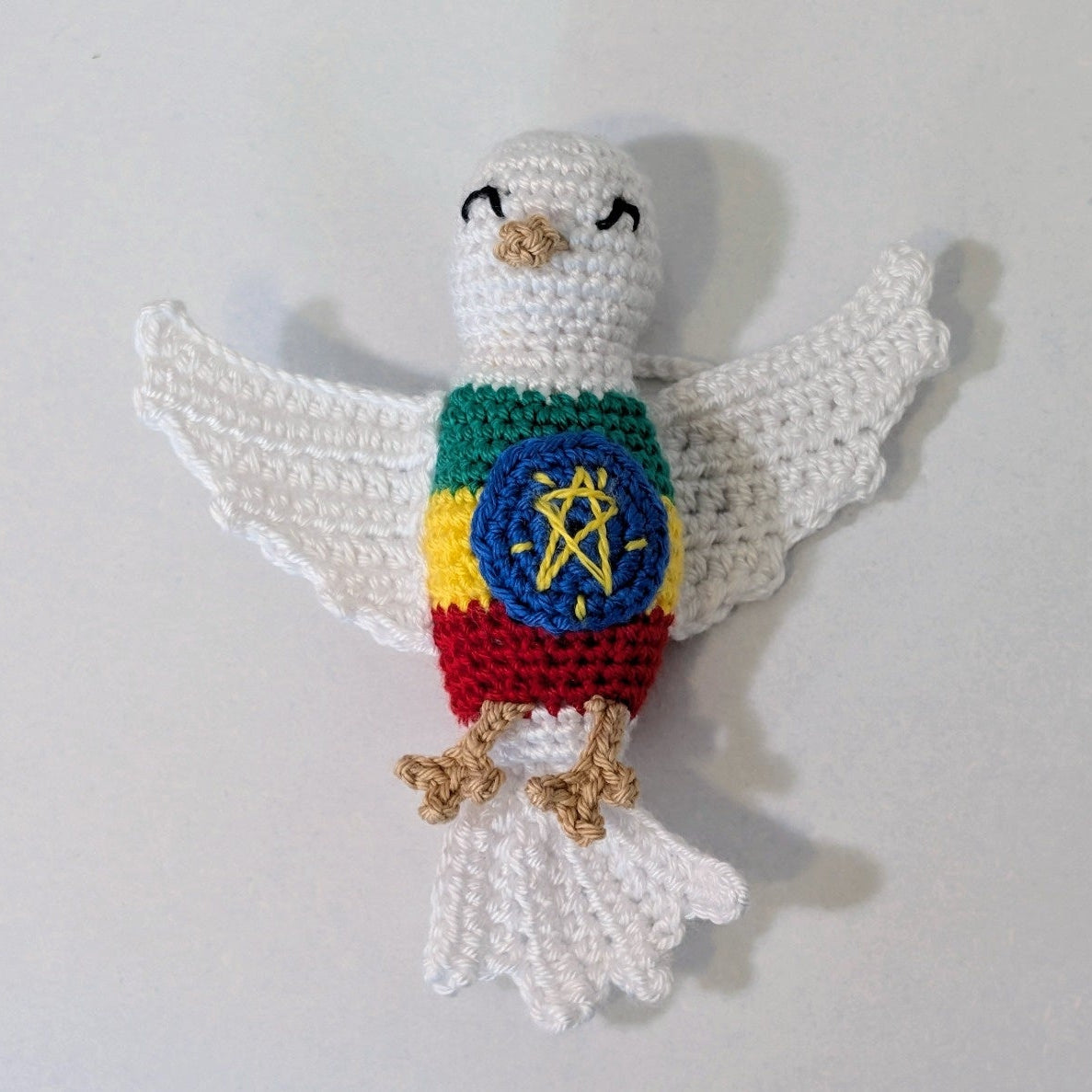 Peace Dove Amigurumi - Flags - Handmade Crochet Bag Charm