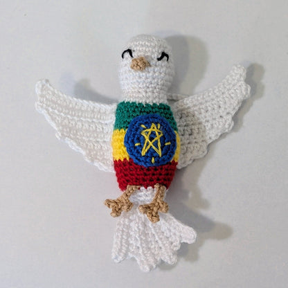 Peace Dove Amigurumi - Flags - Handmade Crochet Bag Charm