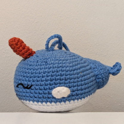 Narwhal Amigurumi (Steel Blue) - Small - Crochet Plush Figurine