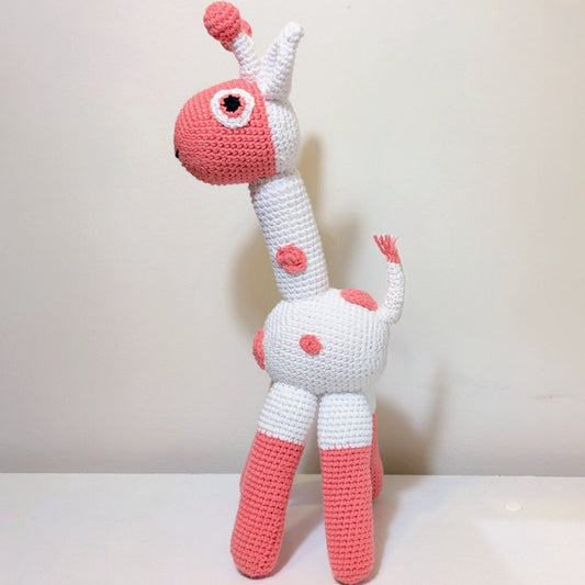 Giraffe Standing in Spots Amigurumi - Handmade Crochet Plushie