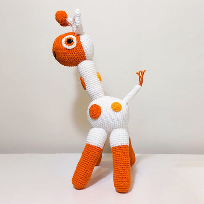 Giraffe Standing in Spots Amigurumi - Handmade Crochet Plushie