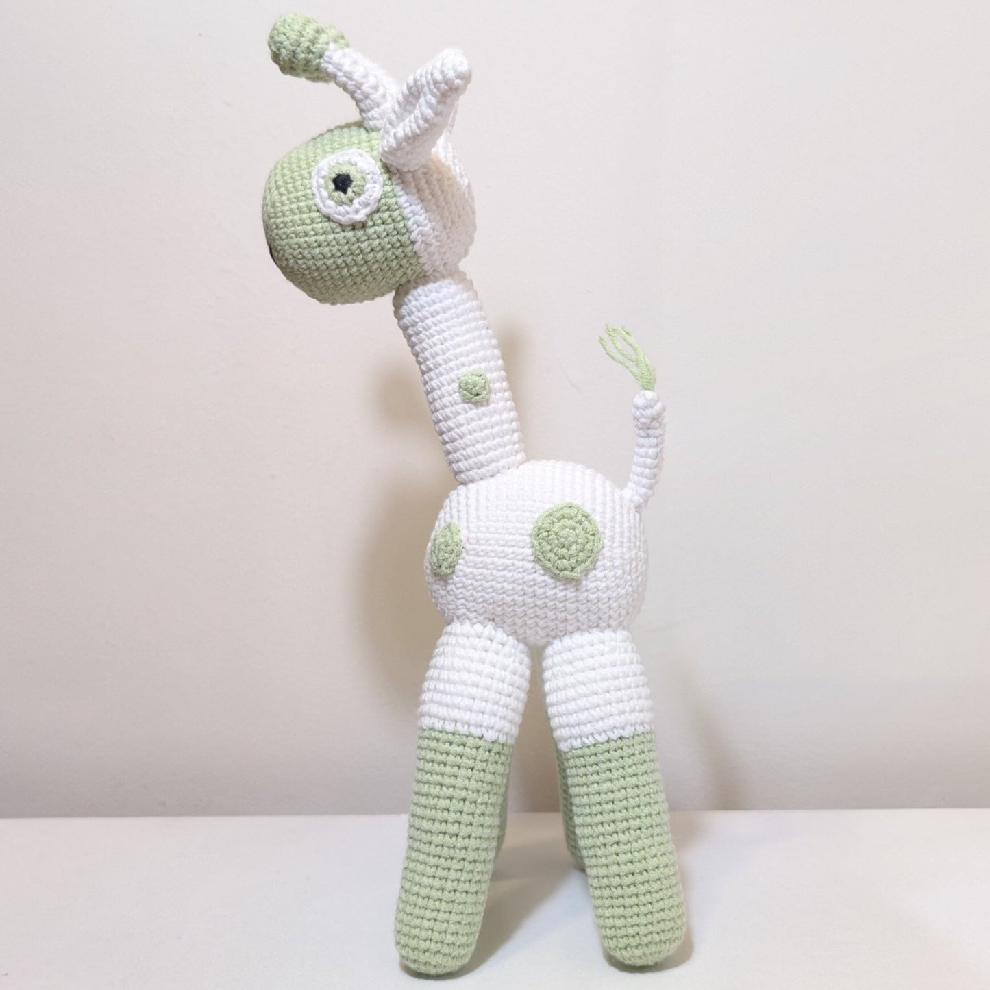Giraffe Standing in Spots Amigurumi - Handmade Crochet Plushie