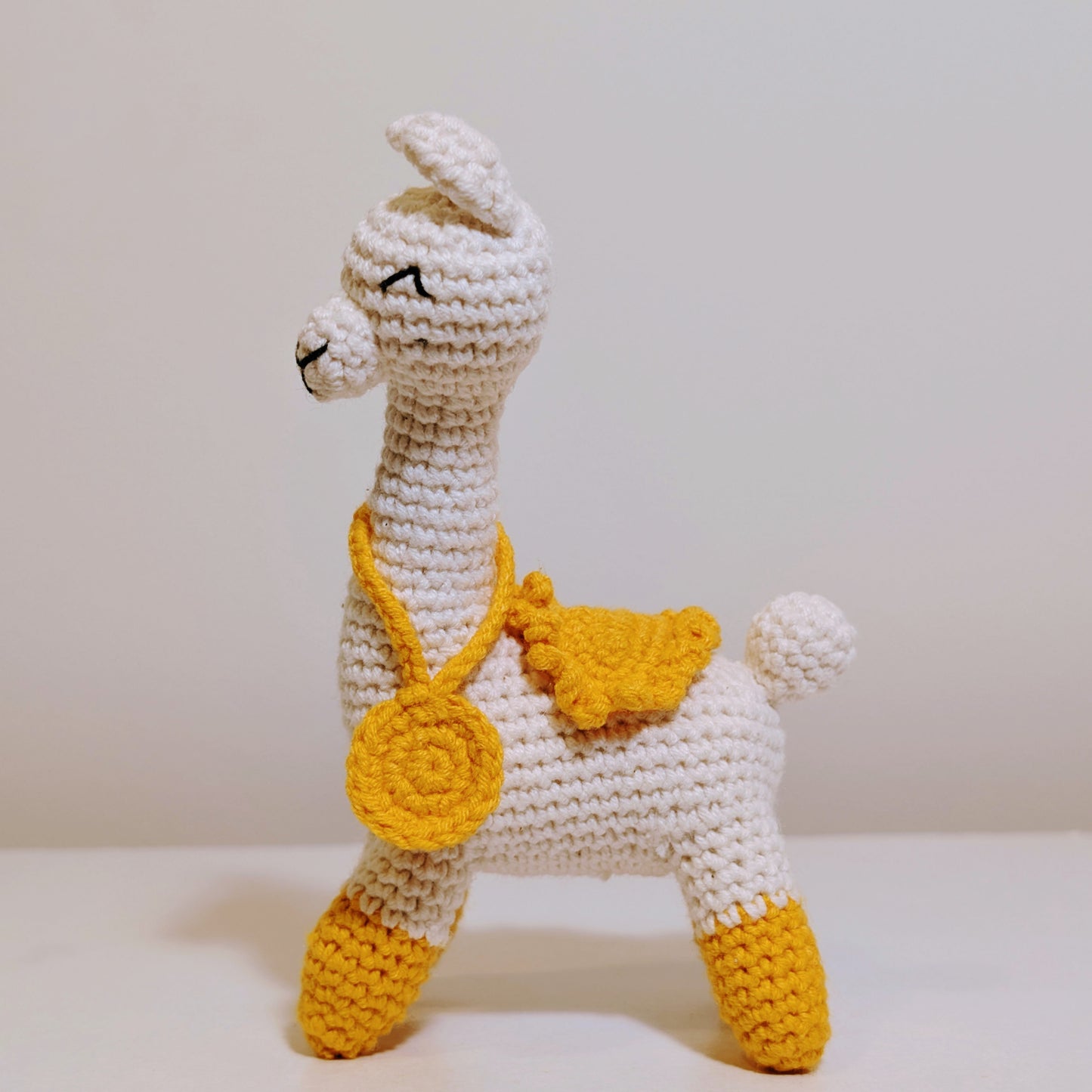 Llama with Medallion Amigurumi - Crochet Plush Figurine