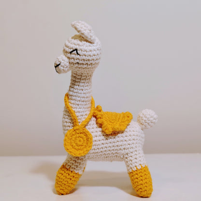 Llama with Medallion Amigurumi - Crochet Plush Figurine