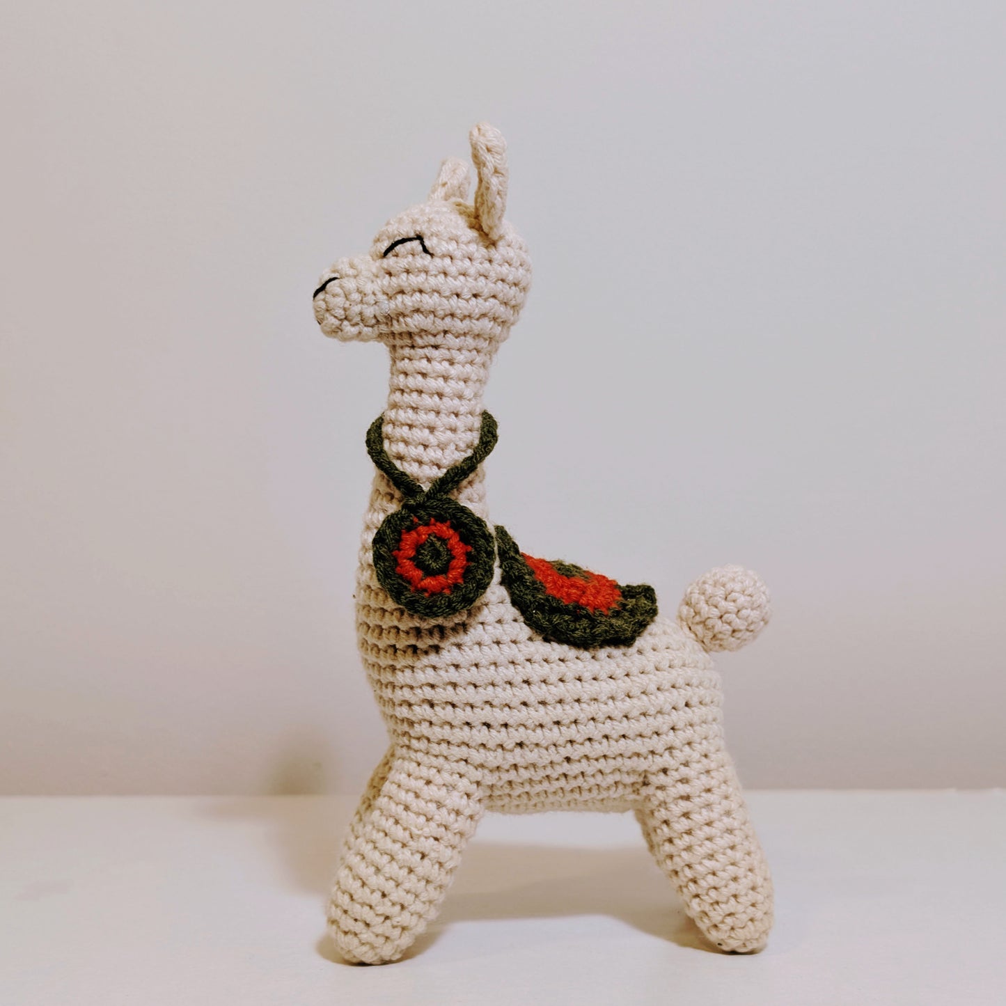 Llama with Medallion Amigurumi - Crochet Plush Figurine